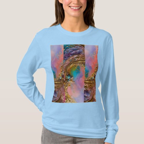 Abstract Oil and Water Painting T_Shirt