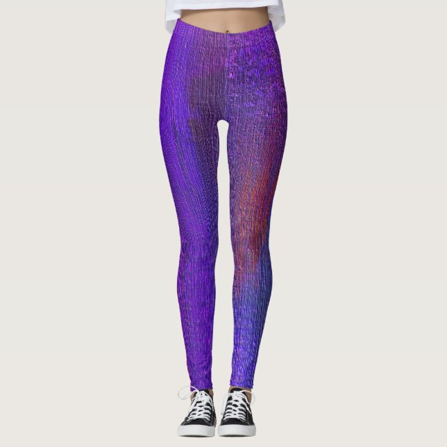 Abstract Oil: Canvas Texture Background. Leggings (Front)