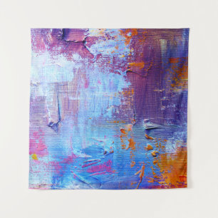 Abstract Oil: Canvas Texture Background Tapestry