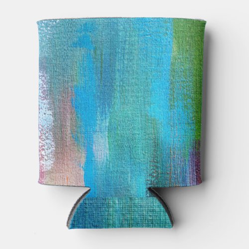 Abstract Oil Paint Canvas Texture Can Cooler