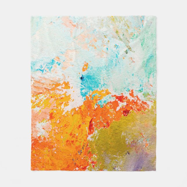 abstract oil paint texture on canvas, backgroundba fleece blanket (Front)