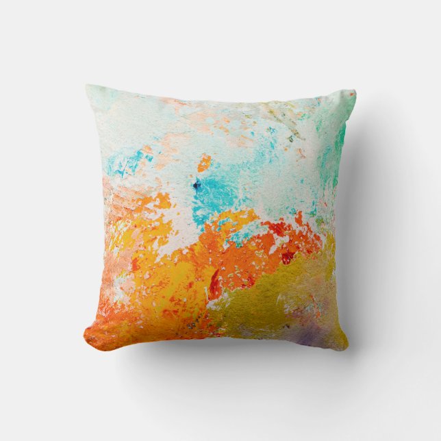 abstract oil paint texture on canvas, backgroundba throw pillow (Front)