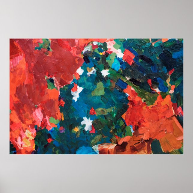 Abstract oil painting background on canvas texture poster (Front)