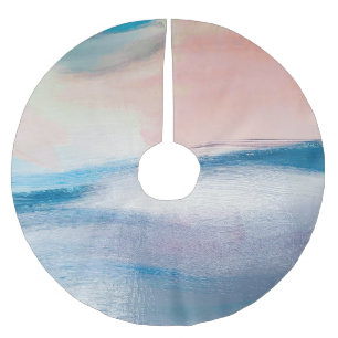 Abstract oil painting, canvas texture. brushed polyester tree skirt