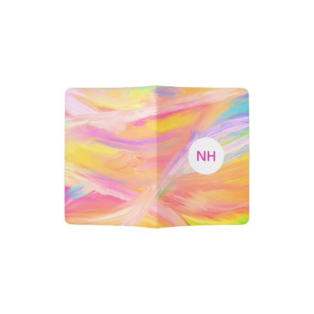 Abstract oil painting colorful CUSTOMIZE IT Passport Holder (Opened)