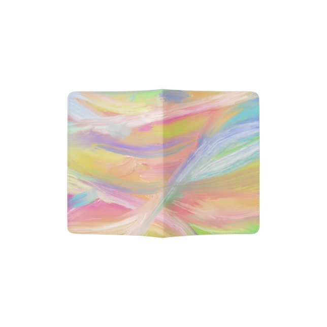 Abstract oil painting colorful passport holder (Opened)