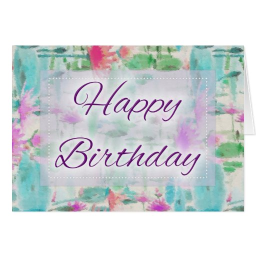 Abstract Oil Painting Happy Birthday Card Design 3 | Zazzle