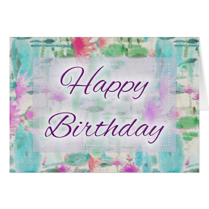 Abstract Oil Painting Happy Birthday Card Design 3