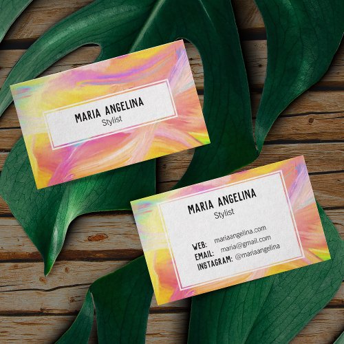 Abstract Oil Painting Modern Unique Brushstrokes Business Card