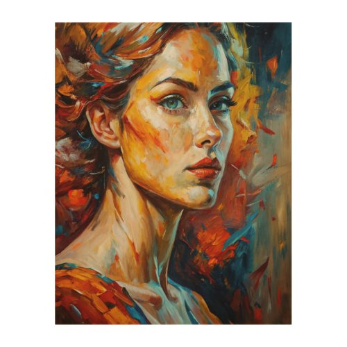 Abstract Oil Painting of A Woman Wood Wall Art