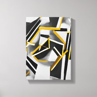 Abstract Oil Painting Of Geometric Shapes  Canvas Print