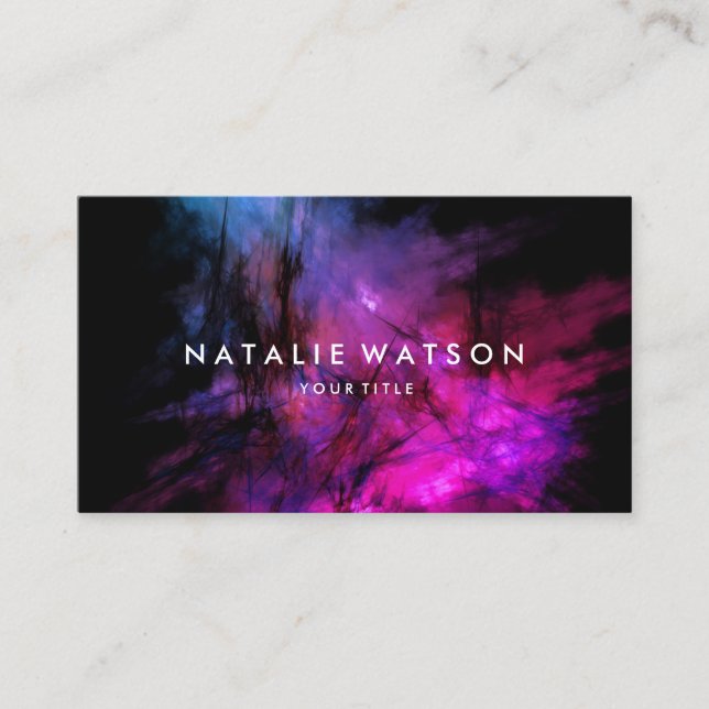 Abstract Oil Painting Professional Pink Business Card (Front)