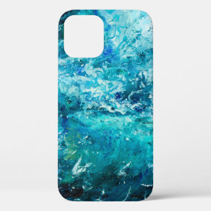 abstract oil painting showing waves in ocean or s iPhone 12 case