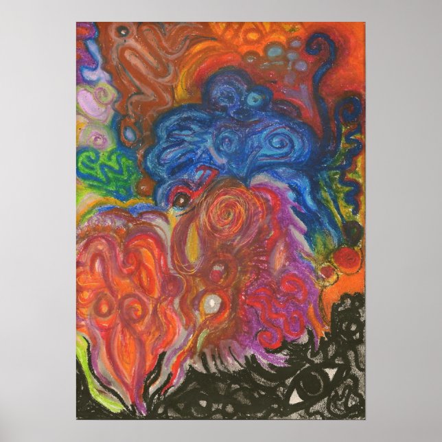 Abstract Oil Pastel Poster (Front)