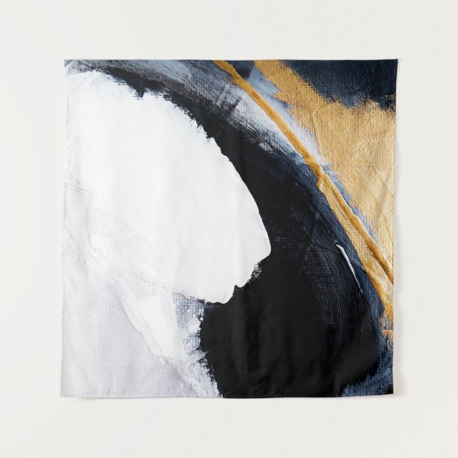 Abstract oil texture background. Abstract art gold Tapestry (Front)