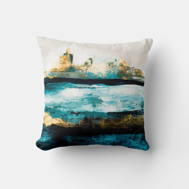 Abstract oil texture background. Paint on canvas.  Throw Pillow (Front)