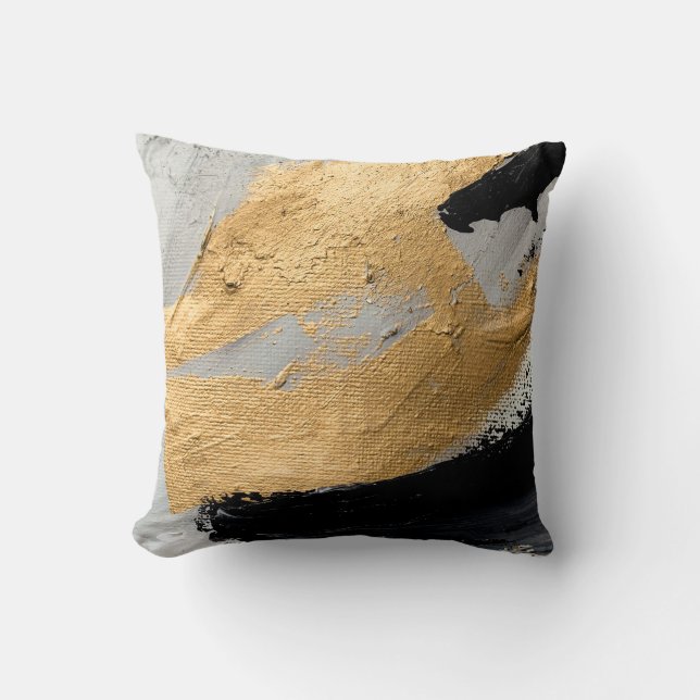 Abstract Oil Texture: Canvas Art Throw Pillow (Front)