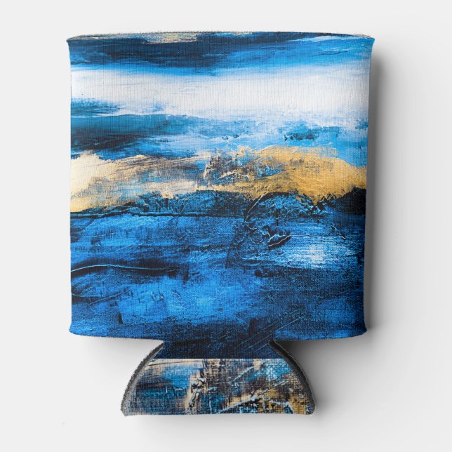 Abstract oil texture: modern art background. can cooler (Front)