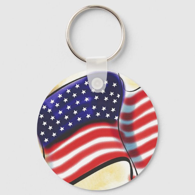 Abstract Old Glory Key Chain (Front)