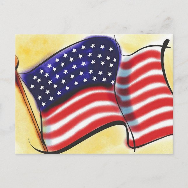 Abstract Old Glory Postcard (Front)