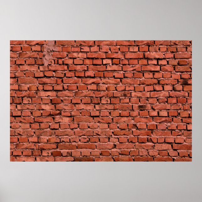Abstract Old Vintage Cracked Bumpy Rough Brick Wal Poster (Front)
