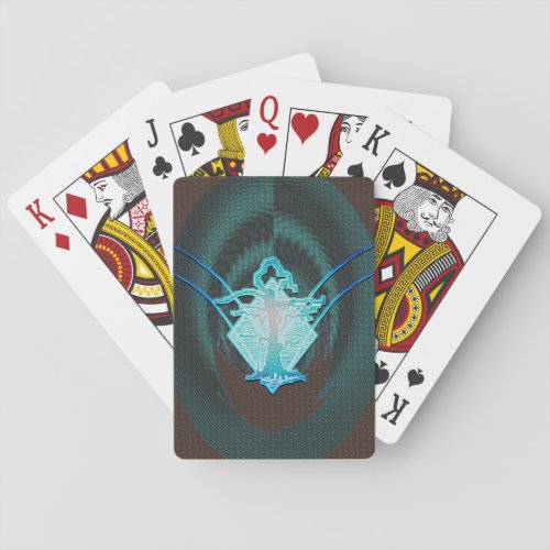 Abstract Old Withered Tree Blue Flame Poker Cards