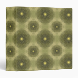 Abstract Olive Green Flower Seamless Pattern 3 Ring Binder