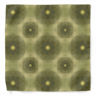 Abstract Olive Green Flower Seamless Pattern Bandana