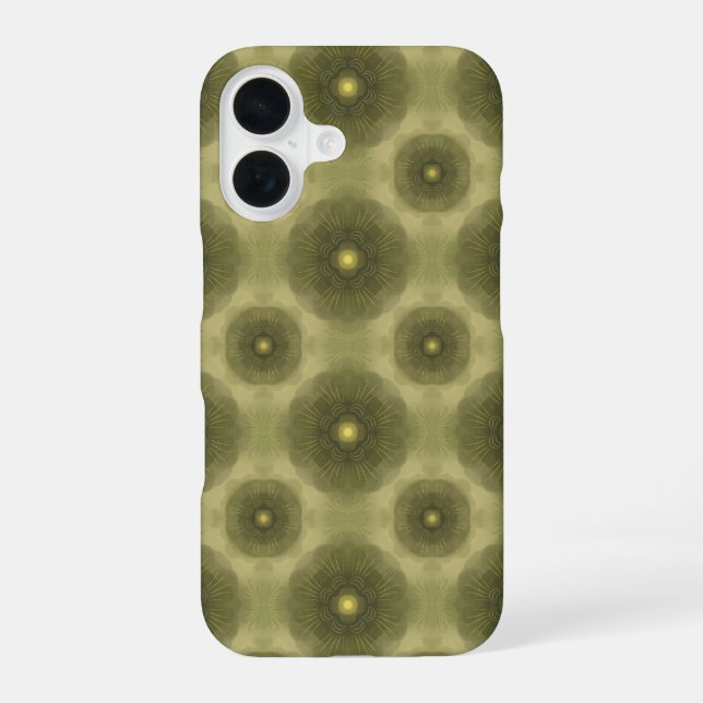 Abstract Olive Green Flower Seamless Pattern Iphone Case (Back)