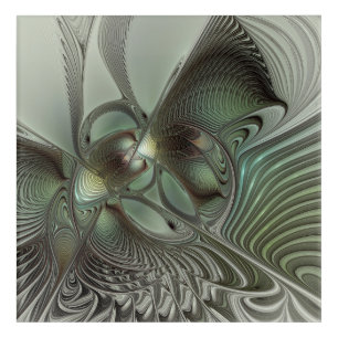 Abstract Olive Sage Green Gray Fractal Art Fantasy