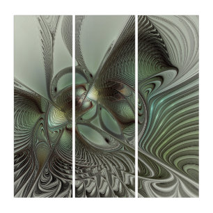 Abstract Olive Sage Green Gray Fractal Art Fantasy