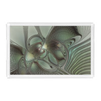 Abstract Olive Sage Green Gray Fractal Art Fantasy