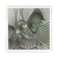 Abstract Olive Sage Green Gray Fractal Art Fantasy