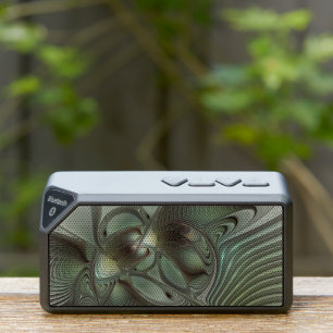Abstract Olive Sage Green Gray Fractal Art Fantasy Bluetooth Speaker