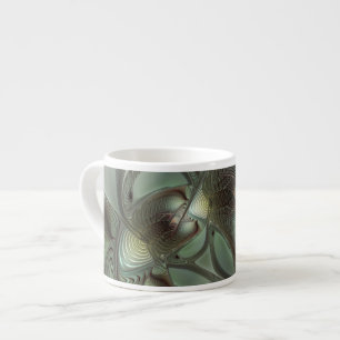 Abstract Olive Sage Green Gray Fractal Art Fantasy Espresso Cup