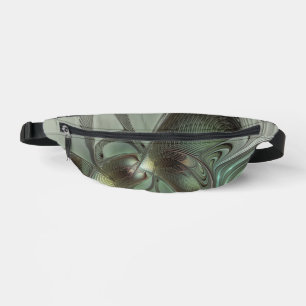 Abstract Olive Sage Green Gray Fractal Art Fantasy Fanny Pack