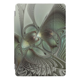 Abstract Olive Sage Green Gray Fractal Art Fantasy iPad Pro Cover