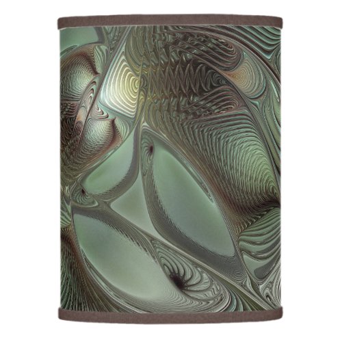 Abstract Olive Sage Green Gray Fractal Art Fantasy Lamp Shade