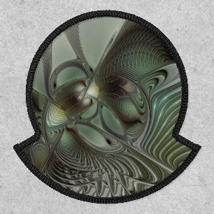 Abstract Olive Sage Green Gray Fractal Art Fantasy Patch
