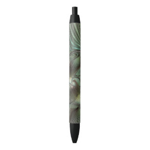 Abstract Olive Sage Green Gray Fractal Art Fantasy Pen