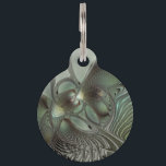 Abstract Olive Sage Green Gray Fractal Art Fantasy Pet ID Tag<br><div class="desc">Abstract fractal art, a modern and decorative fantasy creation.
Design for your pet tag and more.</div>