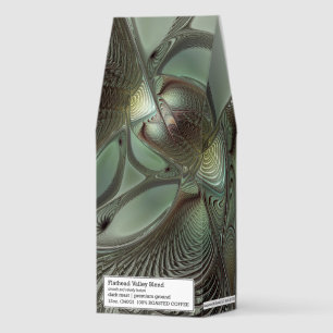 Abstract Olive Sage Green Gray Fractal Art Fantasy Roasted Coffee