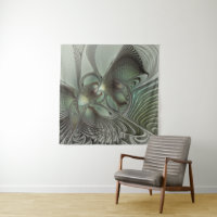 Abstract Olive Sage Green Gray Fractal Art Fantasy