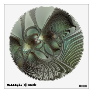 Abstract Olive Sage Green Gray Fractal Art Fantasy Wall Decal