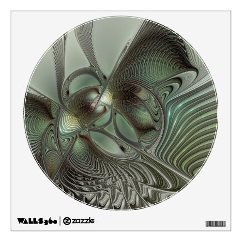 Abstract Olive Sage Green Gray Fractal Art Fantasy Wall Decal
