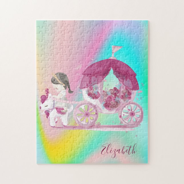 Abstract Ombre Colorful Cariage Princess Jigsaw Puzzle (Vertical)