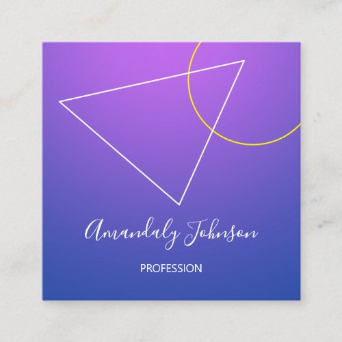 Abstract OMBR Geometry  Square Blue Consulting Square Business Card