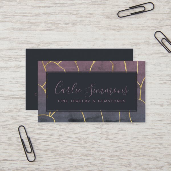 Abstract Ombre Modern Geodes Professional Business Card