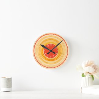 Abstract Ombre Modern Orange White Spiral