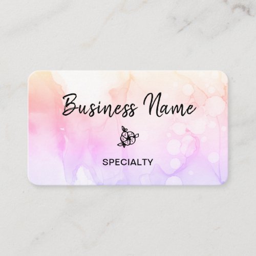  Abstract Ombre Pastel Peach Girly Logo QR code Business Card